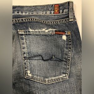 7 For all Mankind Denim Blasted Bootcut Jeans